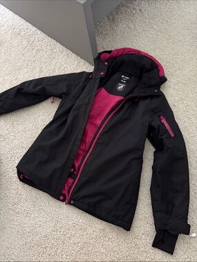 Chamonix Ski/Snowboard Black and Pink Women's Waterproof Jacket - Outdoor Shell